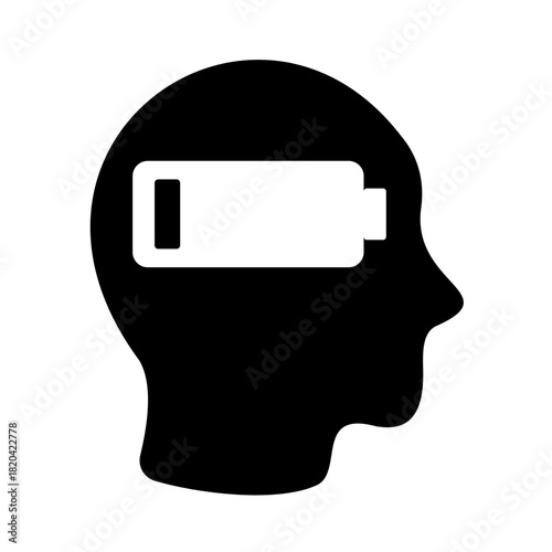 Mental health solid icon. Depression illustration.