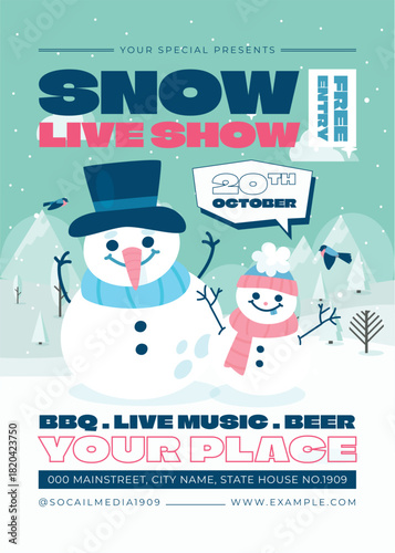 Winter Music Party Flyer