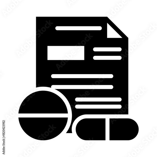 Mental health solid icon. Prescription illustration.