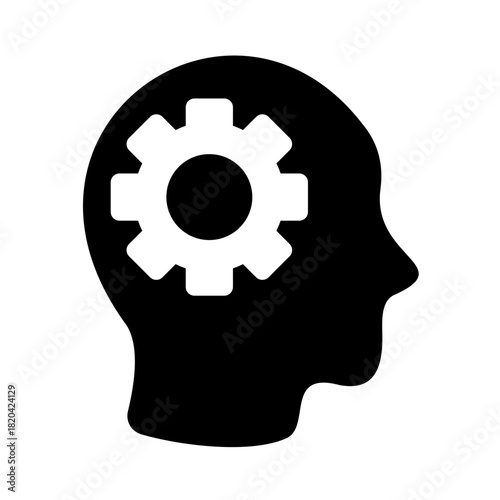 Mental health solid icon. Schizophrenia illustration.