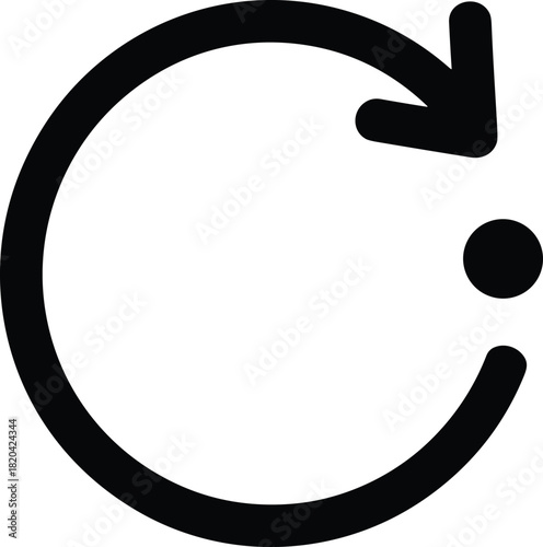 Circular arrow icon with dot symbol representing refresh, reload, or retry action