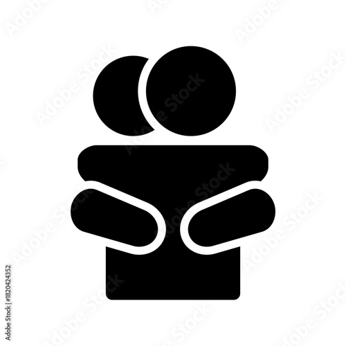 Mental health solid icon. Emotional support illustration.