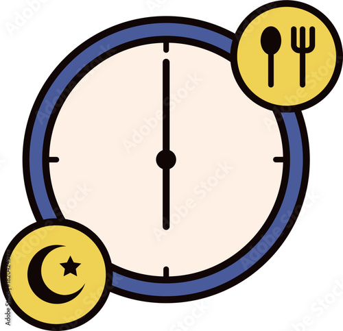 Ramadan fasting time icon, modern, vector design