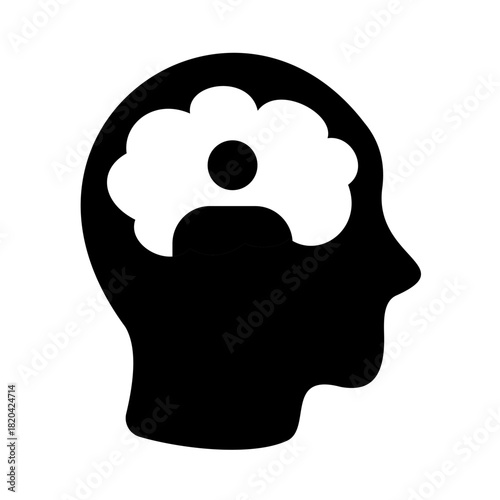 Mental health solid icon. Personality illustration.