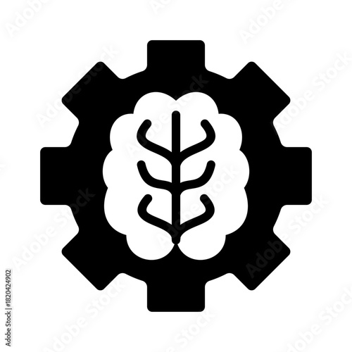 Mental health solid icon. Emotional control illustration