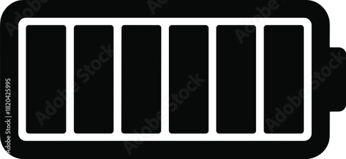 Full battery charge icon displaying maximum power level for electronic devices
