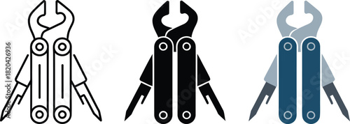 scissors vector illustration , multi-tool, pliers, knife, blade, tool, utility, equipment