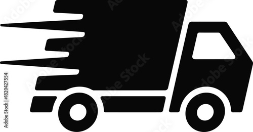 Fast delivery truck icon. quick shipping service. express logistics vehicle