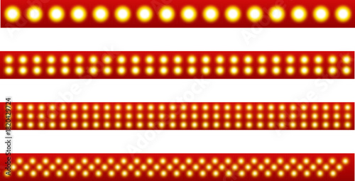 Retro style glowing bulb light set for marquee billboard or cinema casino