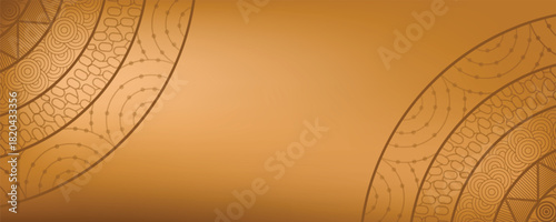 Brown Mandala cover copyspace, background for presentation banner, design vector illustration