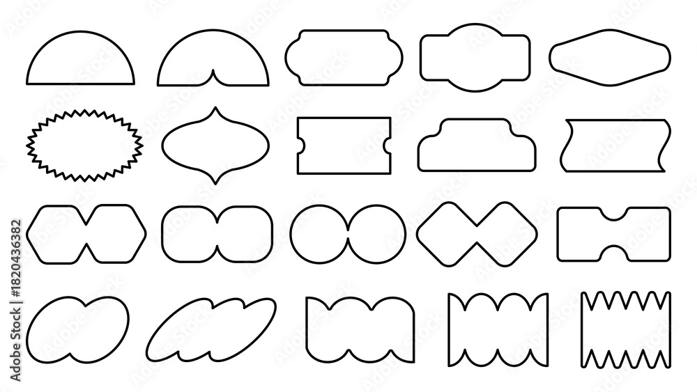 Fototapeta premium PNG Unique decorative frame shapes on transparent background