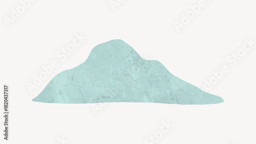 Mountain, blue paper texture, collage element vector