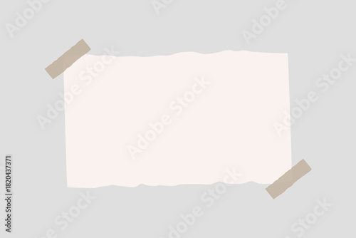 Beige notepaper, collage element vector