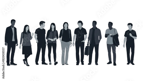 Diverse group of people standing together, representing community and collaboration