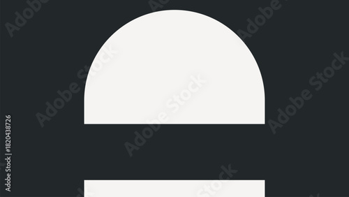 Black semi-circle desktop wallpaper, geometric shape background vector