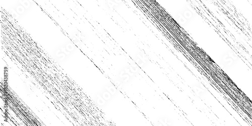 Abstract texture grunge made of diagonal streaks and distressed lines, black ink on a white background. grunge scratch patterns, chaotic linear noise. dirty monochrome pattern of the old worn surface.