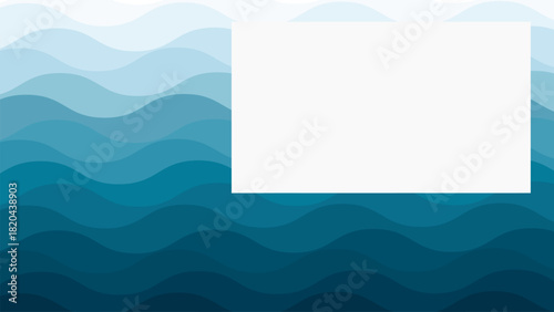Blue wave pattern frame vector