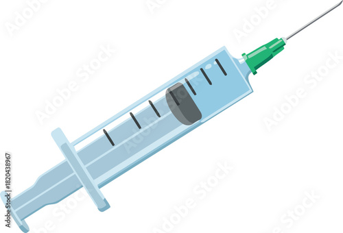 Medical syringe & needle vector for vaccination & healthcare