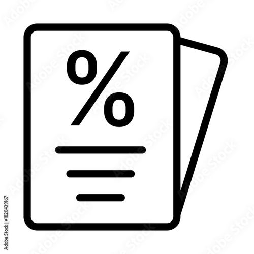 Discount Offer Icon Percentage Symbol on Paper for Sales and Promotions
