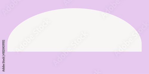 Semi circle frame, white geometric shape vector