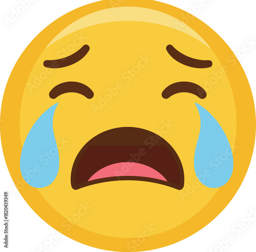 Crying face emoji icon: sadness, grief, and emotional distress