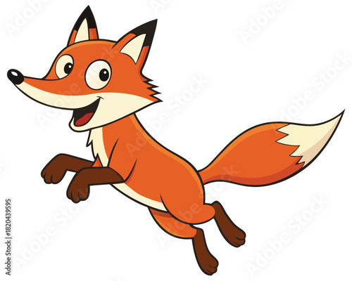 Fox cartoon jumping