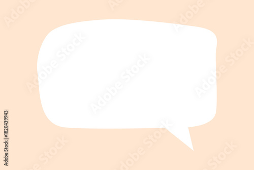White speech bubble, cute doodle vector