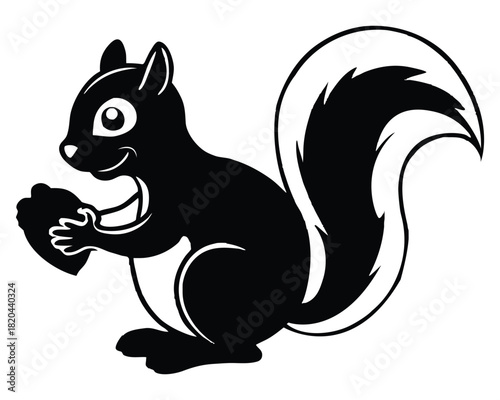 Squirrel holding an acorn illustration