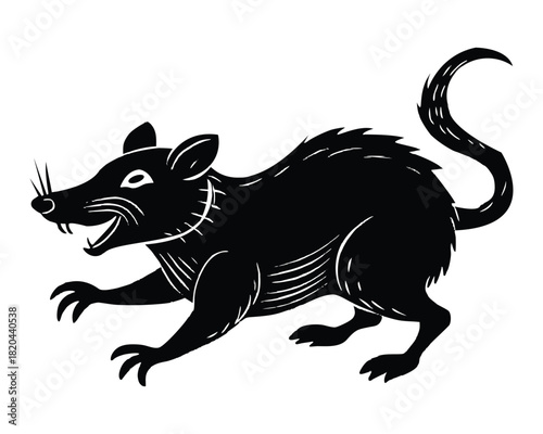 Rat black graphic illustration