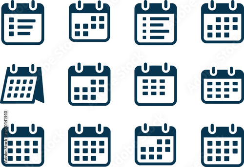 Set of twelve calendar icon design element