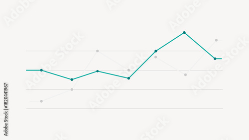 Line chart collage element vector