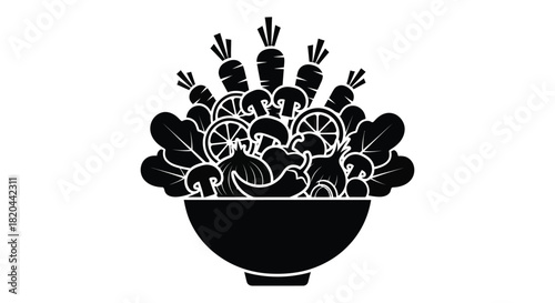 Healthy salad bowl vector illustration graphic design template