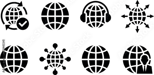 Set of global network and communication icon