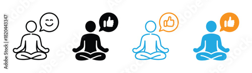 Zen Meditation Serenity A Symbolic Representation of Peace Mindfulness Inner Harmony and Spiritual Well being Through Simple Yoga Pose Icon