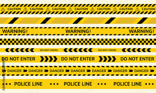 Illustration of collection of various warning and caution tape designs