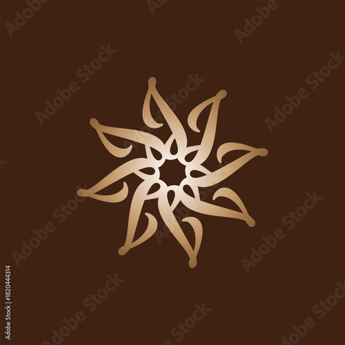 Floral mandala decorative abstract emblem