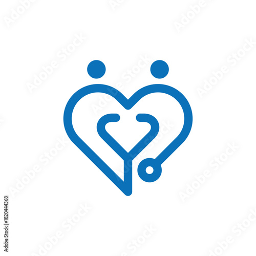 Heart family love care health logo