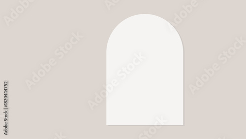 Beige minimal frame collage element, arch design vector