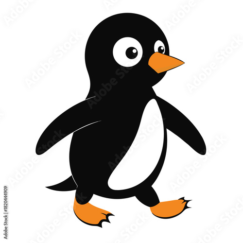 Penguin cartoon character walking