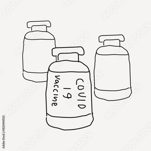 Covid-19 vaccine illustration, covid-19 collage element vector