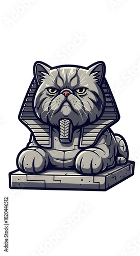 Stylized Cat Statue Inspired by Ancient Egyptian Pharaoh Design