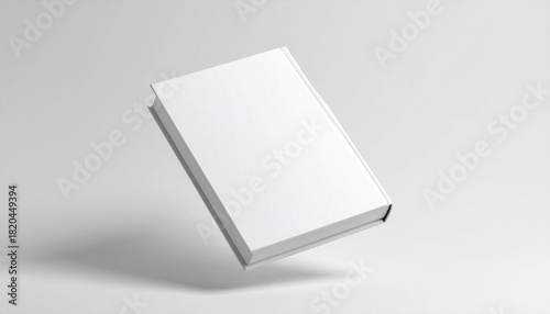 White Book Mockup Floating with Shadows Present Your Design