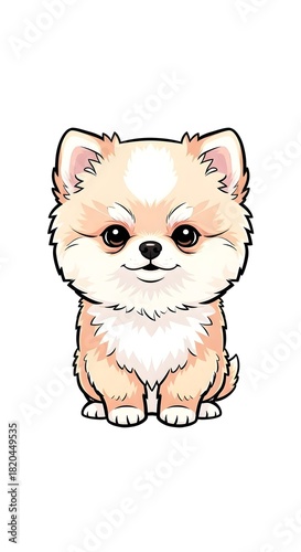 Cute Cartoon Chihuahua Character with Fluffy Fur and Big Eyes