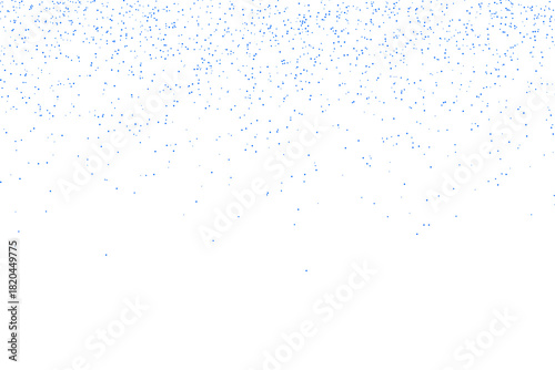 Falling blue glitter dust particles on black background festive overlay isolated on white background