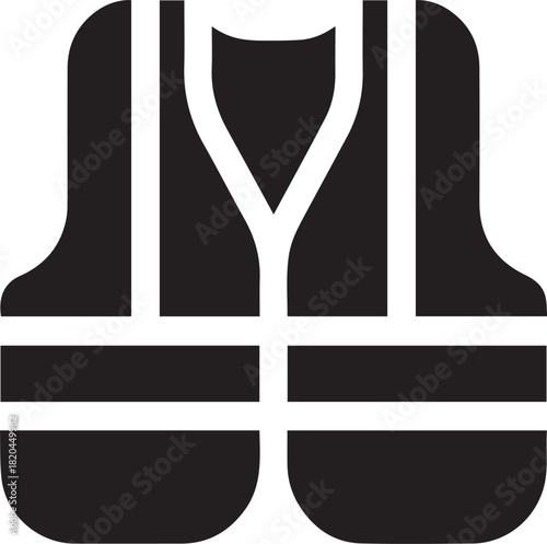 High visibility safety vest icon for construction emergency services and traffic control