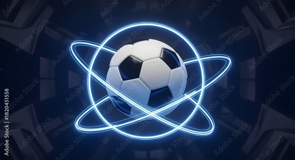 Naklejka premium Modern geometric pedestal with golden accents under spotlight