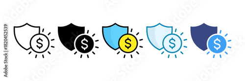 Trust Fund Icon Set Multiple Style Collection