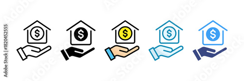 Real Estate Icon Set Multiple Style Collection