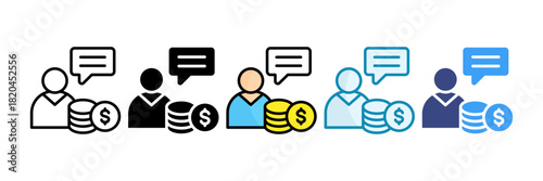 Financial Advisor Icon Set Multiple Style Collection