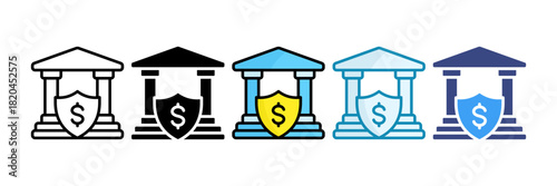 Savings Account Icon Set Multiple Style Collection
